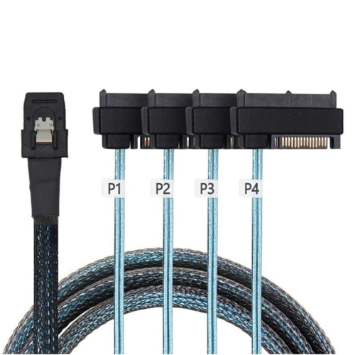 Καλώδιο δεδομένων Mini Sas Sff-8087 σε 4 Sff-8482 για σκληρό δίσκο διακομιστή 1 μέτρου 1
