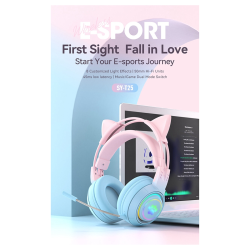 Cute Antlers Cat Ear Wireless Bluetooth Headphone Gamer 2