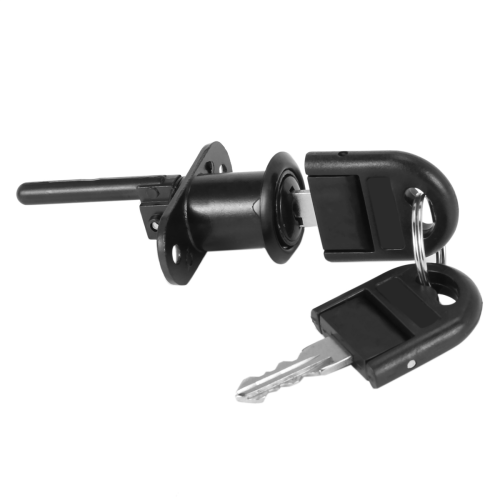 Zinc Alloy Drawer Cupboard Locker Cam Lock with Keys, Black 1