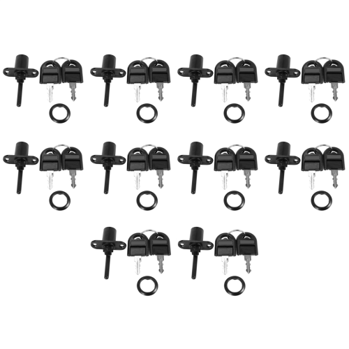 Zinc Alloy Drawer Cupboard Locker Cam Lock with Keys, Black