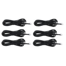 6P6C RJ11 telefoonverlengkabel faxmodemkabel 5 m lengte zwart