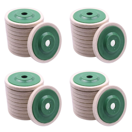 10Pcs 100Mm 4 Inch Wool Buffing Round Wheels Pads Polisher Wheels