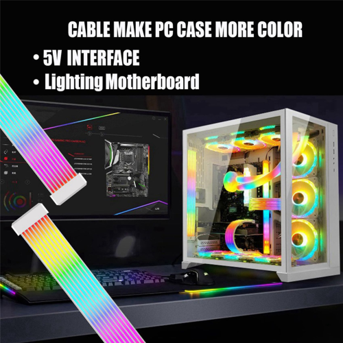 ARGB Power Extension Cable 3Pin RGB LED Light Strip Bar for PC Case 2