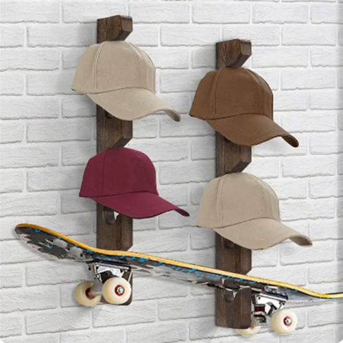 Huthalter aus Holz mit Ablagefläche, Farbe Walnuss-Imitation 2