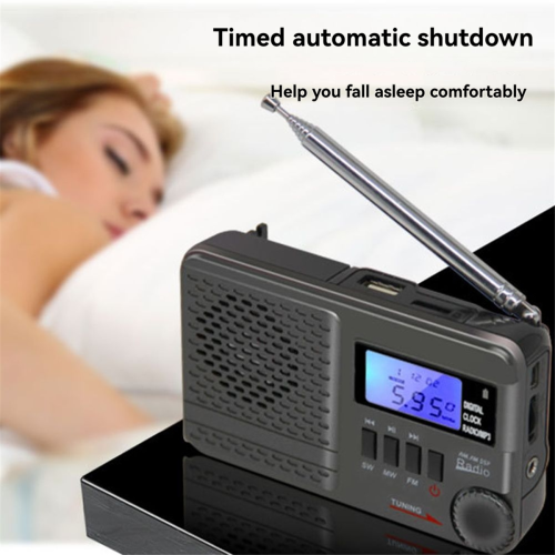 Portable AM/FM/SW Big Rechargeable Battery Operate Clock Radio 2