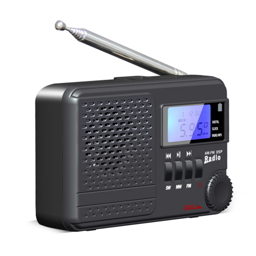 Portable AM/FM/SW Big Rechargeable Battery Operate Clock Radio 1