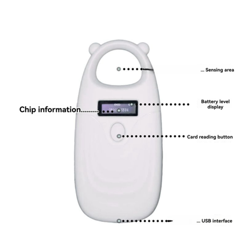Handheld 134,2 KHz 125 kHz Tier RFID Reader Haustier Katze Hund Chip Scanner 2