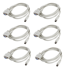 DB9P - 8P Mini Din RS232 -latauskaapeli, valkoinen, 8,2 jalkaa PLC:lle -EH