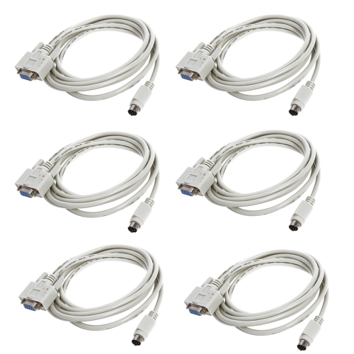 Καλώδιο λήψης DB9P σε 8P Mini Din RS232, λευκό, 8,2 πόδια για PLC -EH