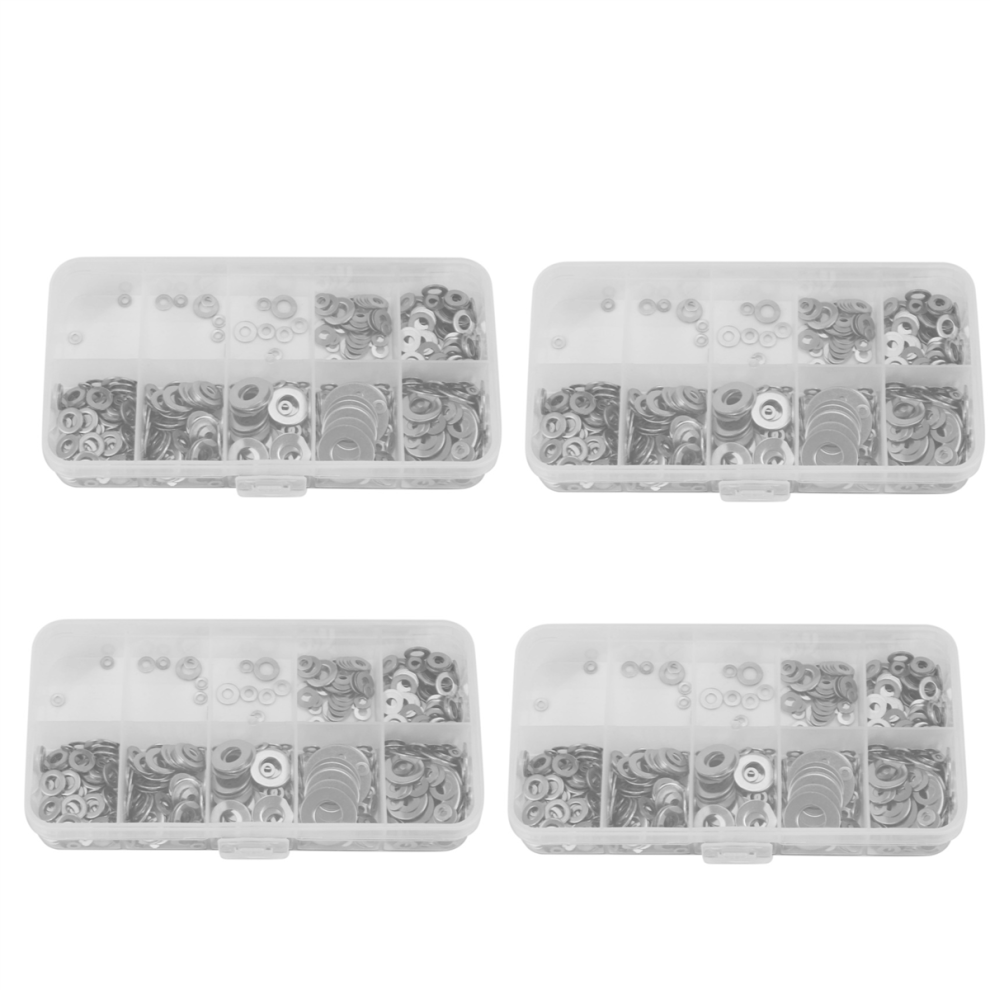 600Pcs/Set M1.6 M2 - M10 Stainless Steel Flat Washer Assortment Kit-image-OPC-PJ28FKQ-NEW