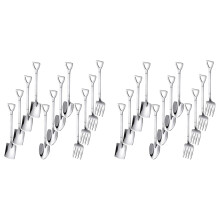 12PCS Dessert Spoons and Forks Set, Mini Shovel Spoons for Cake Fruit