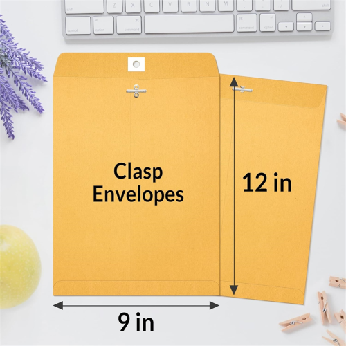 Envelopes com fecho, 50 unidades - Envelopes Kraft de 9 x 12 polegadas com fecho de fecho 2