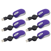 Mini USB Wired Mouse Retractable Tiny Small Mouse 1600 DPI Optical