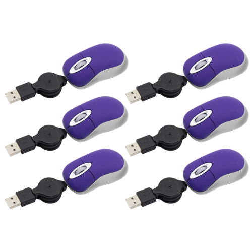 Mini USB Wired Mouse Retractable Tiny Small Mouse 1600 DPI Optical