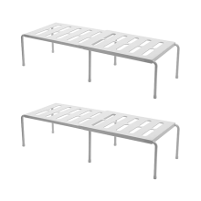Kitchen Shelf Organizer, with Retractable, Plastic Organizers White
