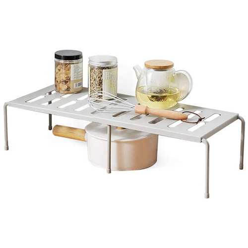 Kitchen Shelf Organizer, with Retractable, Plastic Organizers White 2