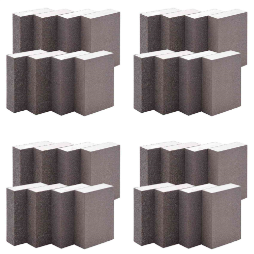 Pacote com 8 esponjas de lixa grossas de 60 a 220 grãos para polimento de metal e madeira