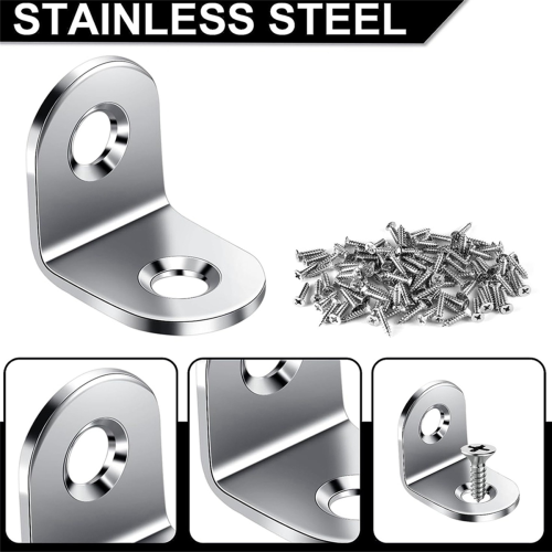 50PCS L Brackets Corner Brace, Heavy Duty Small Brackets 2