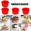 4 Inch Baking Pan Silicone Baking Mold Bakeware Pan Red, Set of 6 6