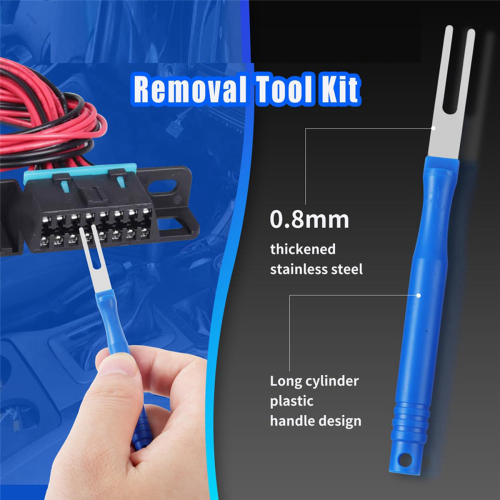 21Pcs Car Terminal Removal Tool Kit Cable Plug Remove Puller, Blue 2