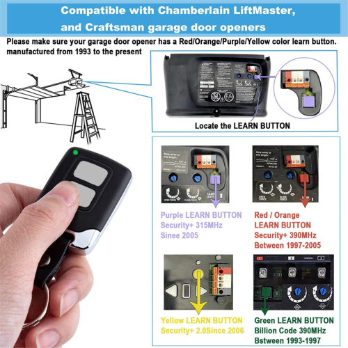 3PCS Garage Door Opener Remote for 1