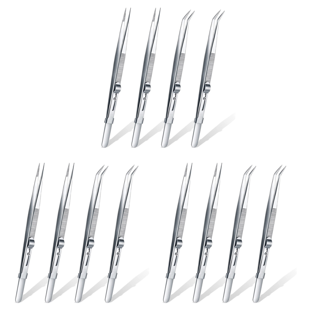 4 Pezzi Di Pinzette Di Precisione Per Saldatura Esd Antistatiche Industriali-image