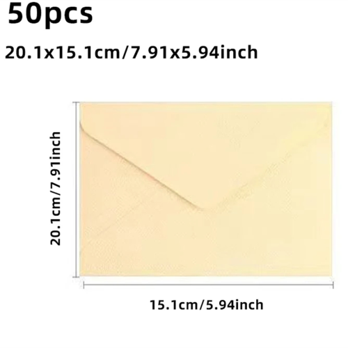 50 τεμάχια φακέλους 20,1x15,1cm για προσκλήσεις γάμου A 1