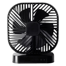Magnetischer USB-Ventilator mit drei Geschwindigkeitsstufen, leise, schwarz