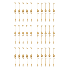 5Spoon+5Forks Stainless Steel Leaf Spoon Fork Dessert Spoons, Golden