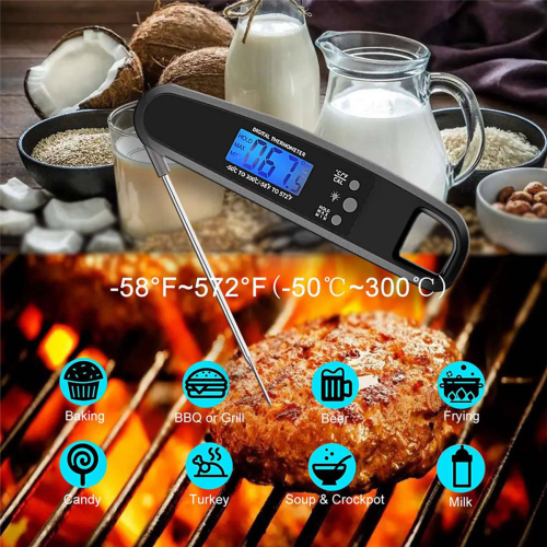 Thermometer for Grill and Cooking, With Backlight & Calibration-Black 2