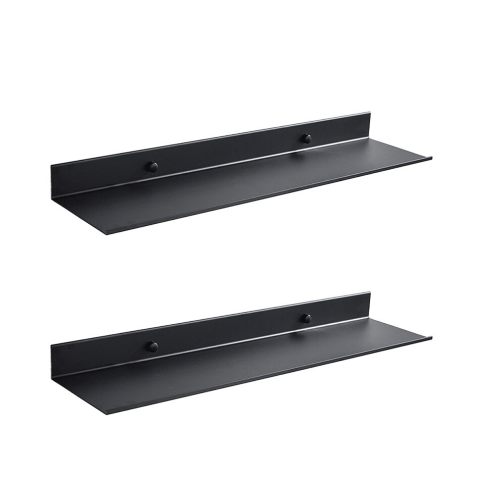 Estante Flotante De Pared Negro Para Cocina, BañO, Estantes De Almacenamiento B-image