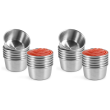 Mini ciotole per salsa in ramekin (argento 12 pezzi 70 ml)