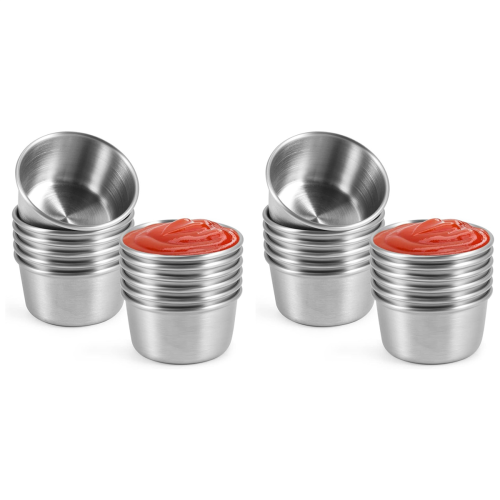 Mini ciotole per salsa in ramekin (argento 12 pezzi 70 ml)