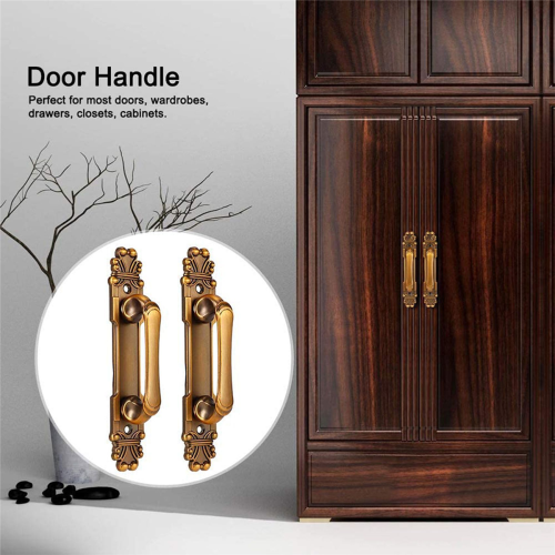 2Pcs European Style Door Handle,Door Pull Handle, Metal 2