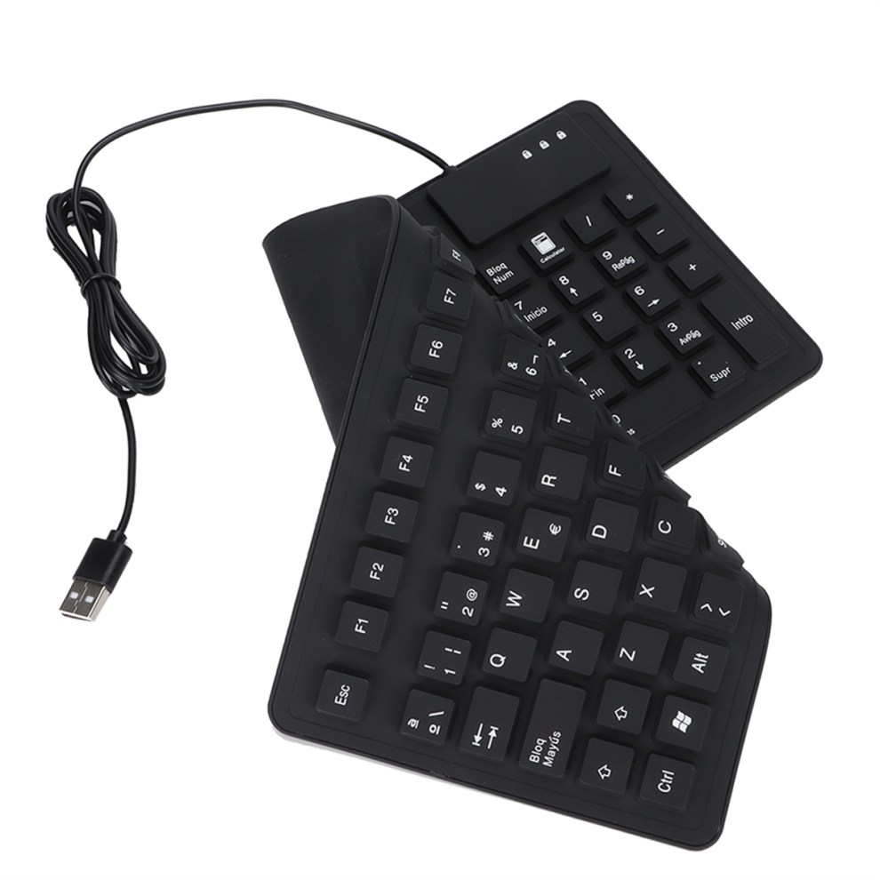 108 Keys Spanish Keyboard Portable Silicone Foldable Quiet Waterproof 4714141539775