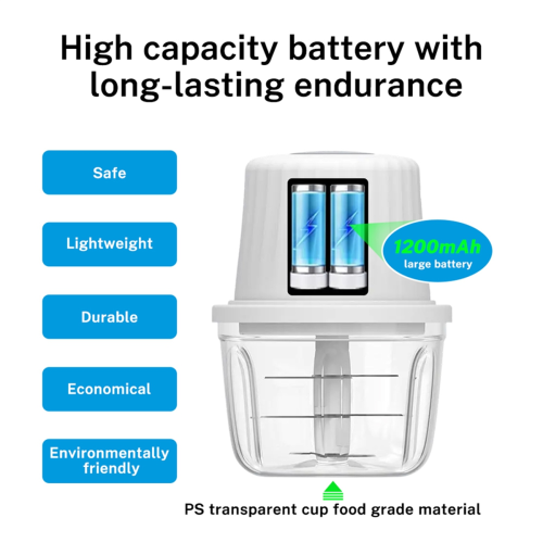 Mini hachoir à ail électrique multifonction 400 ml 1