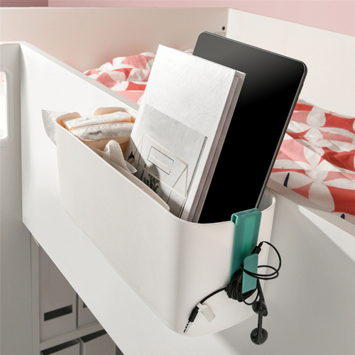 Bedside Bed Shelf to Storage Remotes Cellphone Charging Accessories-B 2