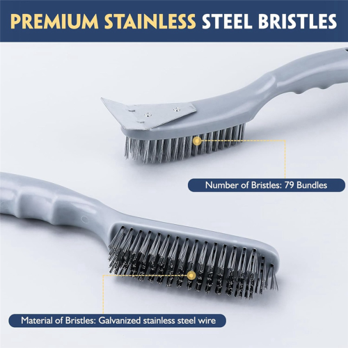 Stainless Steel Wire Brush Set with Strong Handle & Metal 1