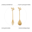 5Spoon+5Forks Stainless Steel Leaf Spoon Fork Dessert Spoons, Golden 3
