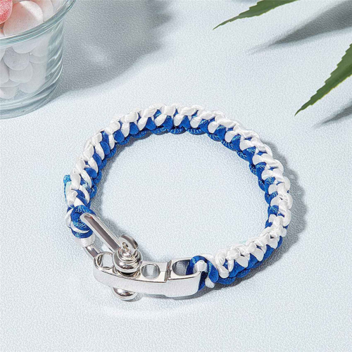 10 τεμάχια βραχιόλι Paracord με αγκράφα, κλιπ αγκράφα D, ασημί 2