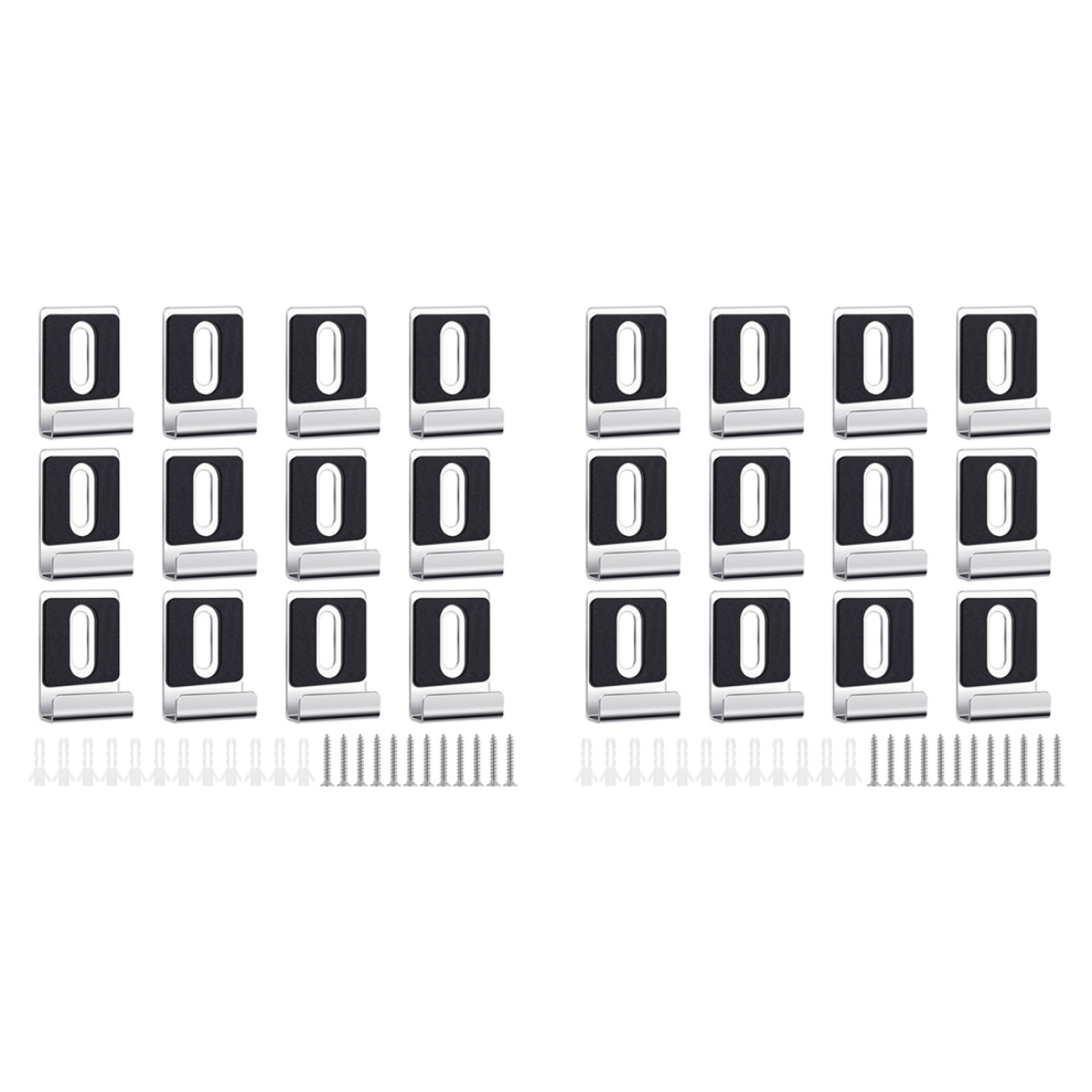 12Pcs Metal Mirror Clips Holder Kit,Mirror Hanging Clips With Screw 4712801403206