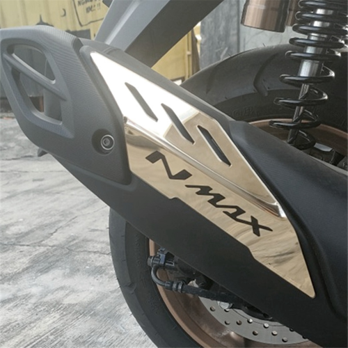 Motorrad Auspuff Abdeckung Dekoration für NMAX155 Silber 1
