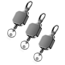 Porta credenciales retráctiles de metal de alta resistencia con clip para cinturón