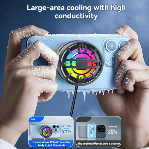 Magnetic Mobile Phone Radiator RGB Semiconductor Cooler White 2