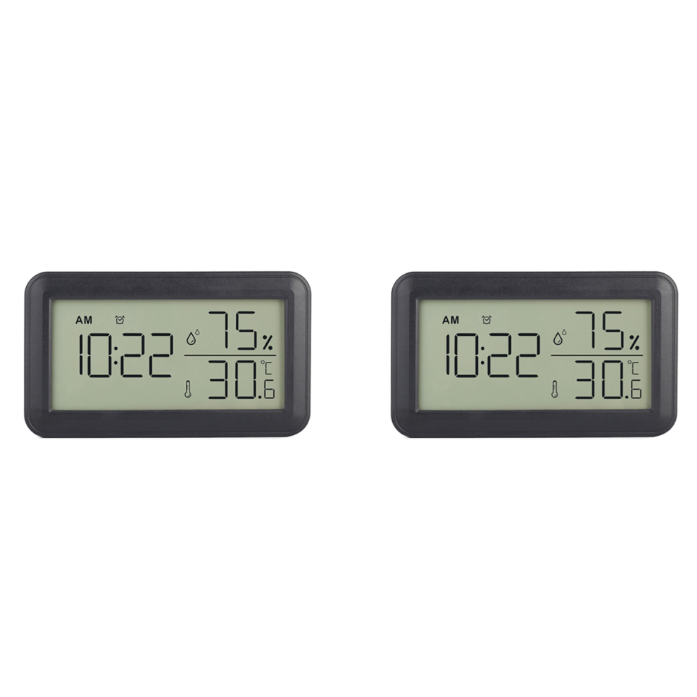 Umã¦Rket Black Thermometer Hygrometer Indoor With Alarm Clock, Lcd Digital (Black)