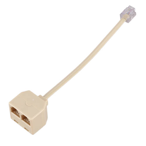 RJ11 6P4C 2-δρόμων πρίζα τηλεφώνου, προσαρμογέας διαχωριστή γραμμής, μπεζ 2
