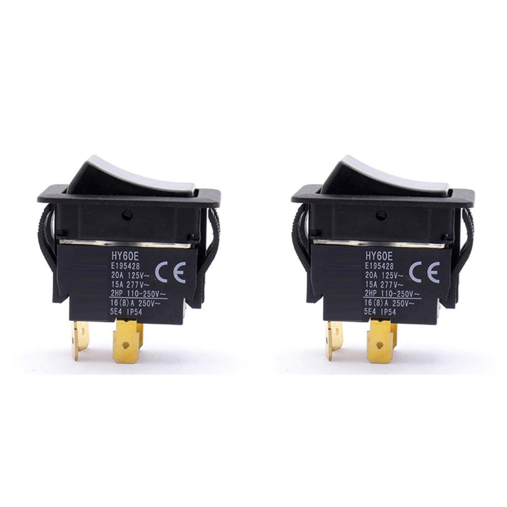 4 Pins 20A 125V/250V 2Hp Industrial On Off Rocker Pushbutton Switches 4712801413373