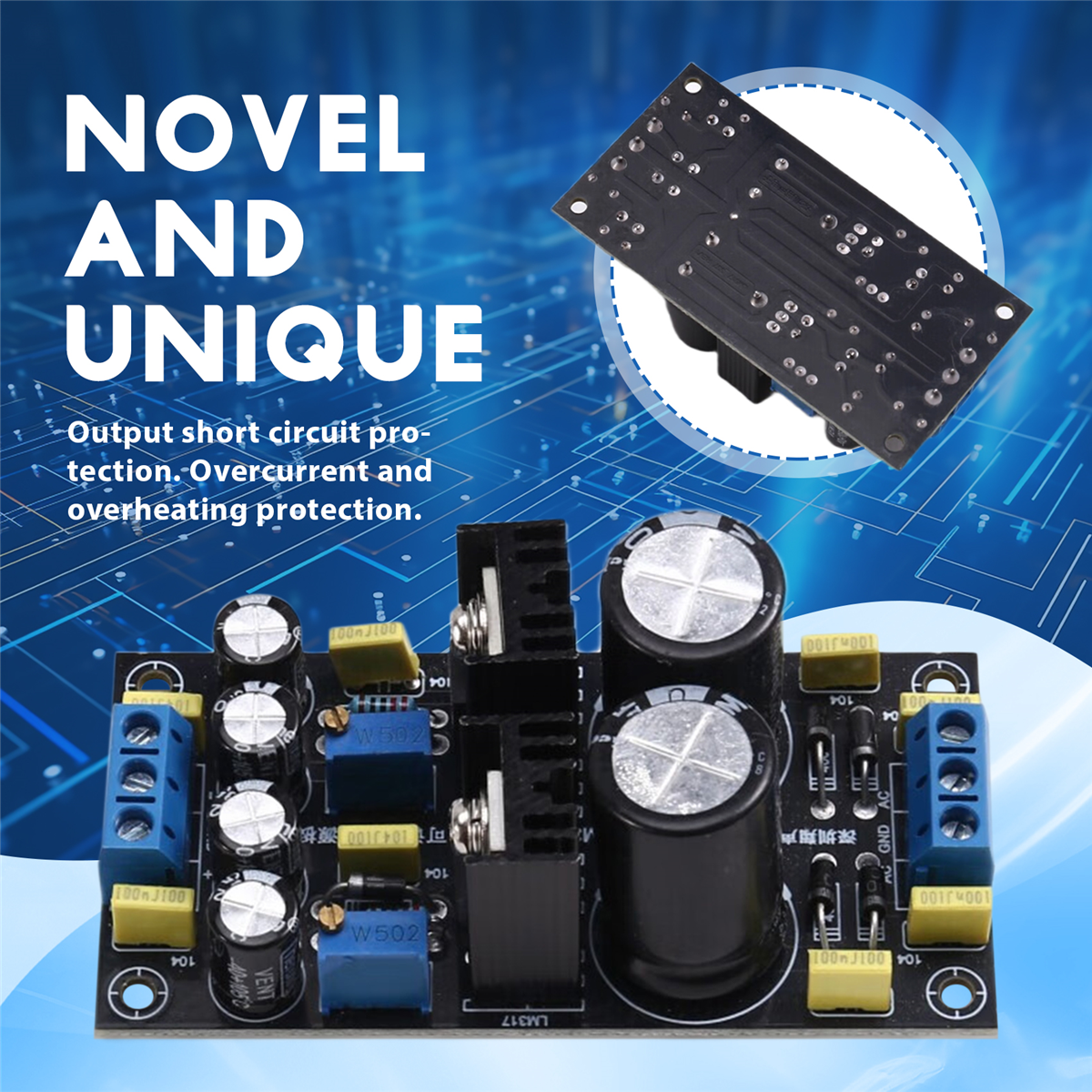 Module Régulateur De Tension LM317 LM337 - Alimentation Réglable 1.2V à 24V, 1.5A, Entrée AC