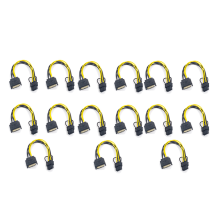 Cabo de alimentação SATA macho de 15 pinos para PCI-E de 8 pinos, 20 cm, para placa gráfica, 5 peças