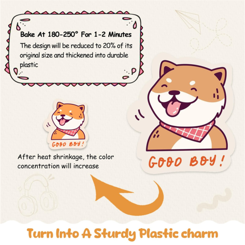 150PCS Shrinky Plastic Sheets Kit, Shrink Paper Keychain Kit 2